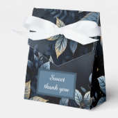 Elegante Midnight Blue en Gold Forest bruiloft Bedankdoosjes (Voorkant Zijde)