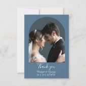 Elegante Midnight Blue en Gold Forest bruiloft Bedankkaart (Voorkant)