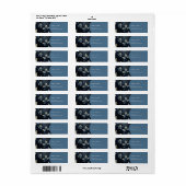 Elegante Midnight Blue en Gold Forest bruiloft Etiket (Full Sheet)