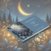 Elegante Midnight Blue en Gold Forest bruiloft Gastenboek