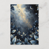 Elegante Midnight Blue en Gold Forest bruiloft Informatiekaartje (Achterkant)