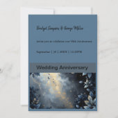 Elegante Midnight Blue en Gold Forest bruiloft Kaart (Voorkant)