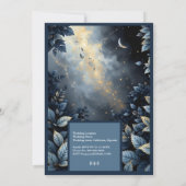 Elegante Midnight Blue en Gold Forest bruiloft Kaart (Achterkant)
