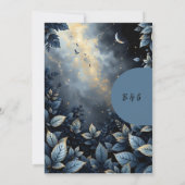 Elegante Midnight Blue en Gold Forest bruiloft Kaart (Achterkant)