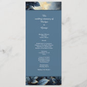 Elegante Midnight Blue en Gold Forest bruiloft Programmakaart (Achterkant)