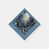 Elegante Midnight Blue en Gold Forest bruiloft Servet (Hoek)