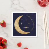 Elegante Midnight Celestial Gold Moon Stars Weddin Servet (Insitu)