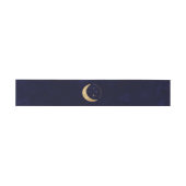 Elegante Midnight Gold Celestial Moon Stars Weddin Uitnodigingen Wikkel (Vlak)