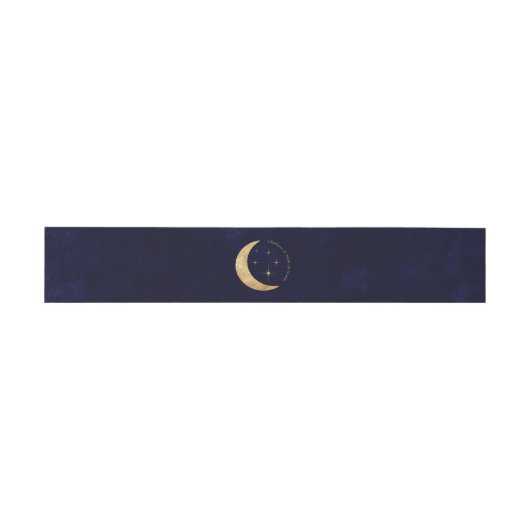 Elegante Midnight Gold Celestial Moon Stars Weddin Uitnodigingen Wikkel (Vlak)