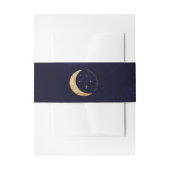 Elegante Midnight Gold Celestial Moon Stars Weddin Uitnodigingen Wikkel (Voorkant Voorbeeld)