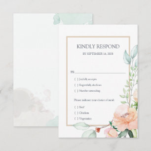 Elegante Midsummer Waterverf Bloemen Keuze Maalt RSVP Kaartje