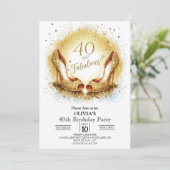 Elegante mijlpaal digitaal goud 40e verjaardag kaart (Staand voorkant)