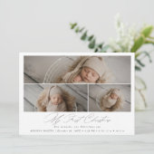 Elegante Mijn Eerste Kerstmis Baby Foto Aankondigi Kaart (Staand voorkant)