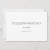 Elegante Mijn Eerste Kerstmis Baby Foto Aankondigi Kaart (Achterkant)