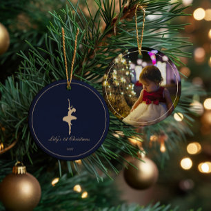 Elegante Mijn Eerste Kerstmis Persoonlijke kerstba Keramisch Ornament