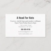 Elegante Millinery Pet Designer Mode Visitekaartje (Achterkant)