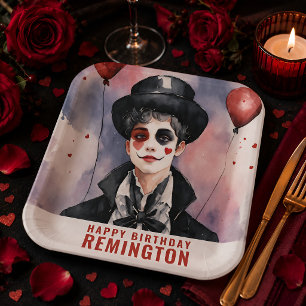 Elegante Mime Verjaardag Papieren Borden Bordje
