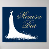 Elegante Mimosa Bar Trouwjurk Bruidsfeest Poster (Voorkant)
