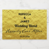 Elegante Mini Goud & Zwart Bruiloft Mousserende Wi Sparkling Wijnetiket (Enkel label)