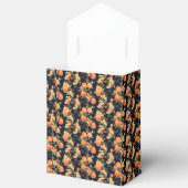 Elegante Mini Perzik Bloem en Zwart Bedankdoosjes (Open)