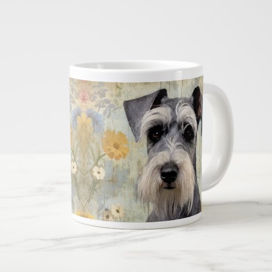 Elegante Mini Schnauzer Grote Koffiekop (Voorkant rechts)