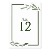 Elegante Minimaal Bladeren Frame Groen Olijfgroen Kaart (Achterkant)