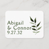 Elegante Minimaal Bladeren Groene Olijf Jager Web  Informatiekaartje (Achterkant)