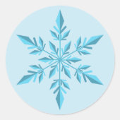 Elegante Minimaal Eenvoudig Moderne Kerstsneeuwvlo Ronde Sticker (Voorkant)