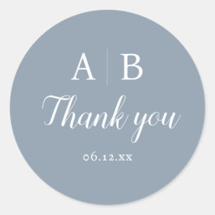 Elegante Minimaal en Chic Moderne Trouwinitiaal Ronde Sticker