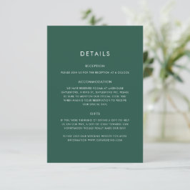 Elegante Minimaal Eucalyptus Groene Huwelijk Informatiekaartje