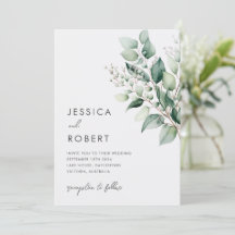 Elegante Minimaal Eucalyptus Groene Huwelijk