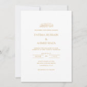 Elegante Minimaal Formeel Gouden Script Moslim Bru Kaart (Voorkant)
