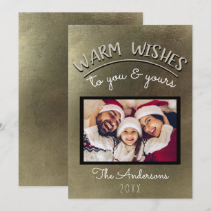 Elegante Minimaal Gouden Kerstvakantie Foto Kaart