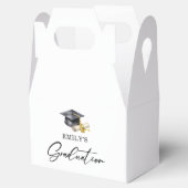 Elegante Minimaal Minimalistische Afstuderen Bedankdoosjes (Geopend)