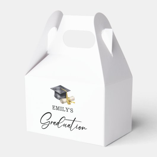 Elegante Minimaal Minimalistische Afstuderen Bedankdoosjes (Voorkant Zijde)