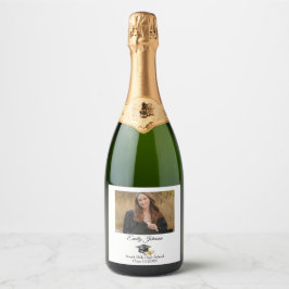 Elegante Minimaal Minimalistische Afstuderen Sparkling Wijnetiket