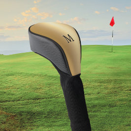 Elegante Minimaal Nep Gouden Monogram Golfheadcover