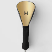 Elegante Minimaal Nep Gouden Monogram Golfheadcover (Voorkant)