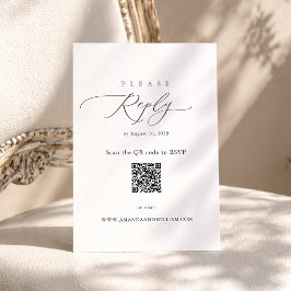 Elegante Minimaal QR RSVP Kaart