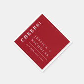 Elegante Minimaal Rode & Witte Moderne Trouw Servet (Hoek)