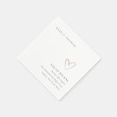 Elegante Minimaal Roze Hart Bruidsmeubelair Servet (Hoek)