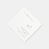 Elegante Minimaal Roze Hart Verjaardag Voor Elke L Servet (Hoek)