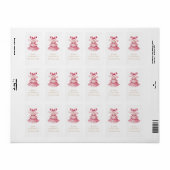 Elegante Minimaal Roze Kerstboom Typografie Etiket (Full Sheet)