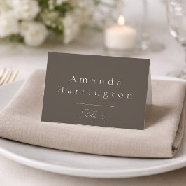 Elegante Minimaal Taupe Trouwplaatskaart Kaart