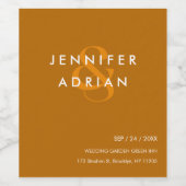 Elegante Minimaal Tijgeroog Moderne Trouw Witte a Wijn Etiket (Enkel label)