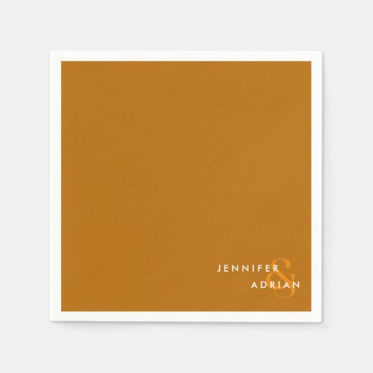 Elegante Minimaal Tijgeroog Moderne Trouwservetten Servet (Voorkant)