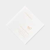 Elegante Minimaal Topografie Hart Verjaardag Folie Servetten (Rechts)