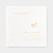 Elegante Minimaal Topografie Hart Verjaardag Folie Servetten (Voorkant)