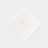 Elegante Minimaal Topografie Script Koppels Douche Folie Servetten (Rechts)