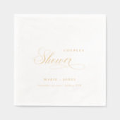 Elegante Minimaal Topografie Script Koppels Douche Folie Servetten (Voorkant)